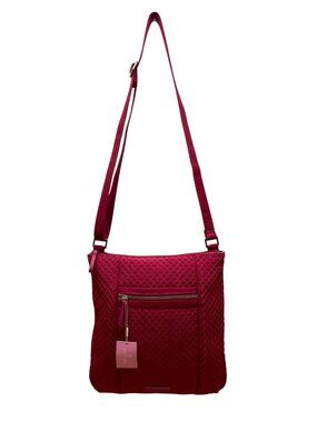 Vera Bradley Women’s Pink Quilted Zipper Closure Iconic Hipster Crossbody Bag